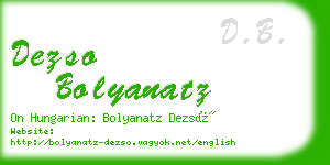 dezso bolyanatz business card